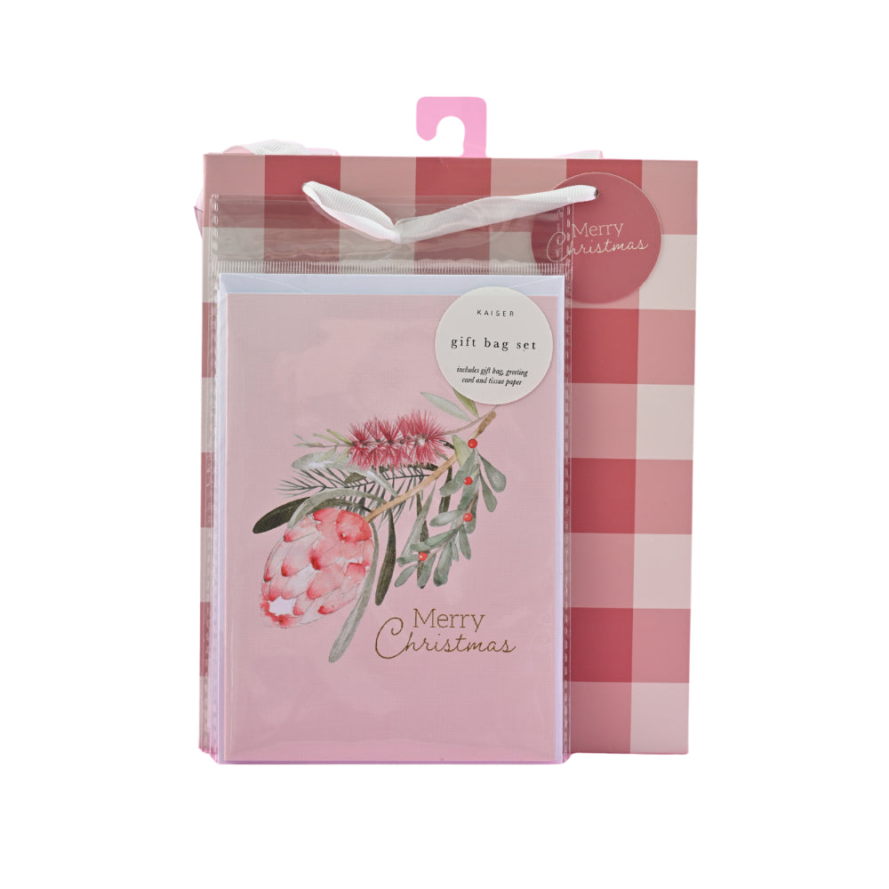Christmas Small Gift Bag Set - Red Gingham